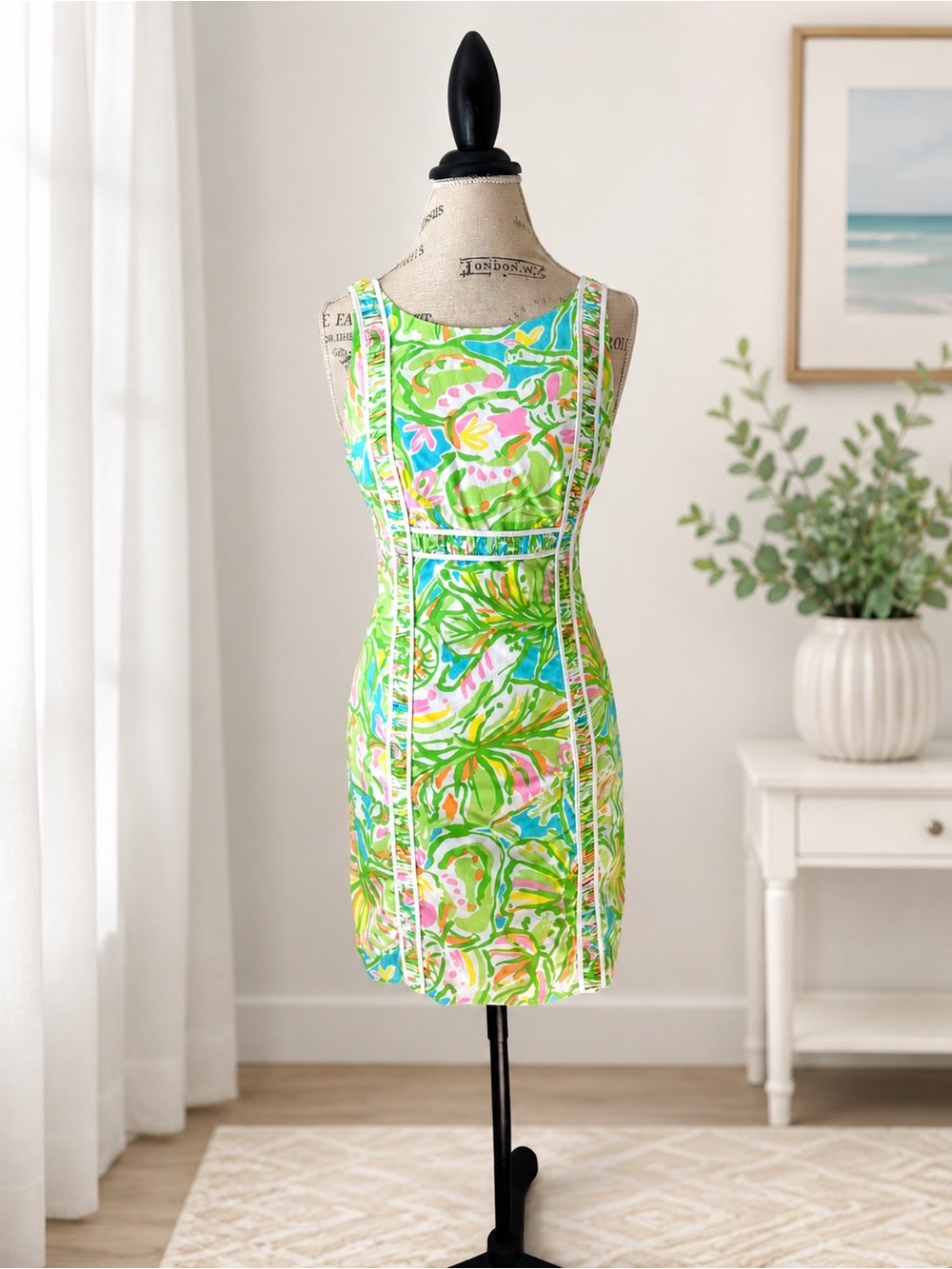 Lilly Pulitzer Fryer Shift Dress Elephant Ears Rare Print Size 4